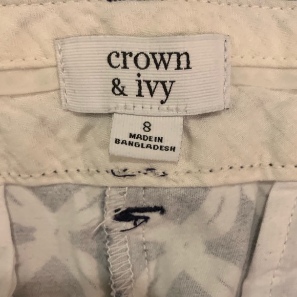 CROWN & IVY Classic PREPPY Trouser SORORITY Shorts 8 BEALLS similar to Lily #ZTA - Picture 2 of 5